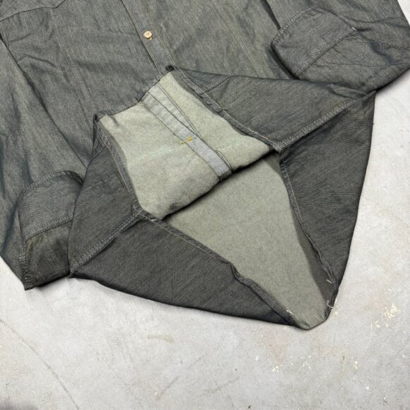 Holland & Sherry Savile Row London Classic Mohair Denim Shirt Long Sleeve Medium - Picture 8 of 9